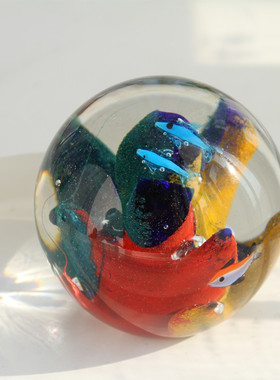琉璃花球摆件小鱼扎花球