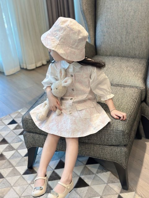 Children's clothing custom sweet floral strap skirt shirt underwear set little girl cute princess dress vest skirt