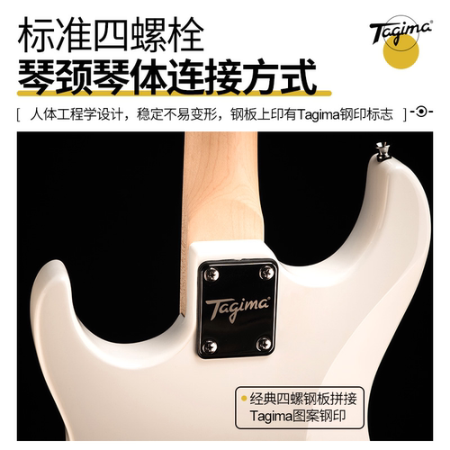 Tagima塔吉玛JA-3 TG510 530 T635 TW55专业电吉他套装初学入门 - 图2