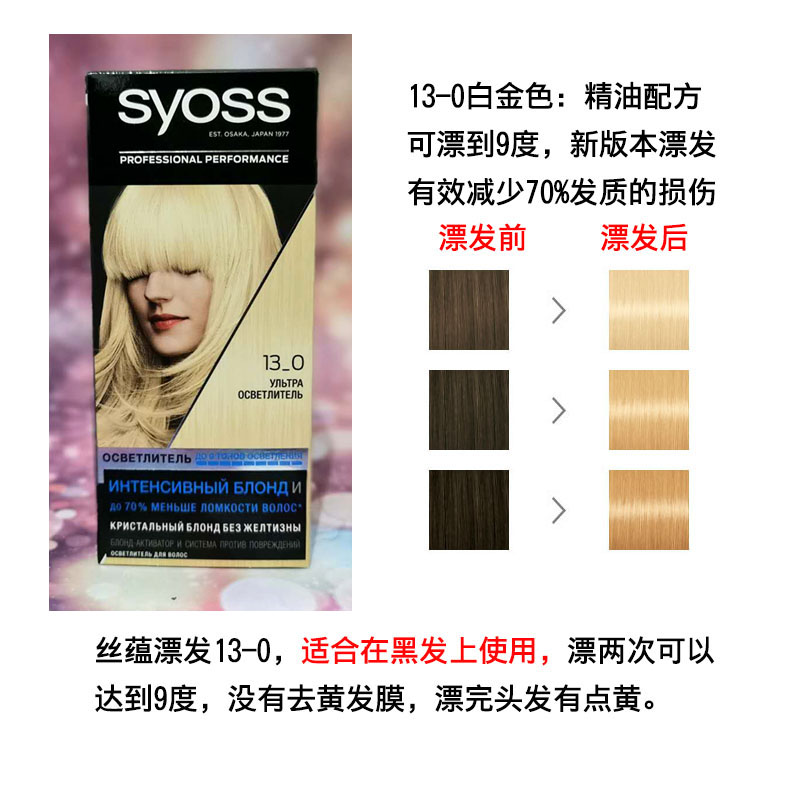 俄罗斯SYOSS丝蕴漂发膏13-5漂发剂褪色剂漂白剂染发膏含SALONPLEX