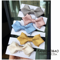 FXB handmade pure color sharp corner lacing child baby butterfly knot age boy boy student shirt collar knot