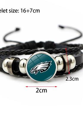 2026美加墨世界杯会徽按扣手链复古多层编织PU皮革手饰球迷纪念品