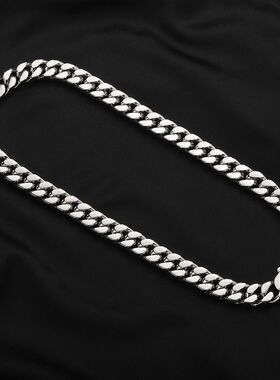 不绣钢男士古巴项链潮人hiphop街头嘻哈钛钢项链粗链直销可刻字