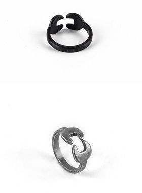 欧美个性男士钛钢戒指街头嘻哈开口创意扳手指环情侣对戒饰品批发