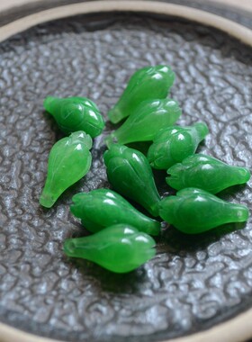 翡翠干青玉兰花吊坠玉石项坠吊饰
