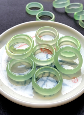 天然金丝玉石戒指天山翠指环指圈