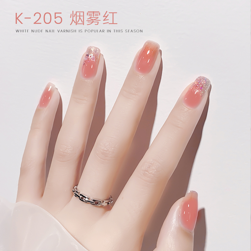 美潮旗舰店美潮冰透指甲油胶2022年新款流行色透紫裸粉玉脂果冻光疗美甲专用0