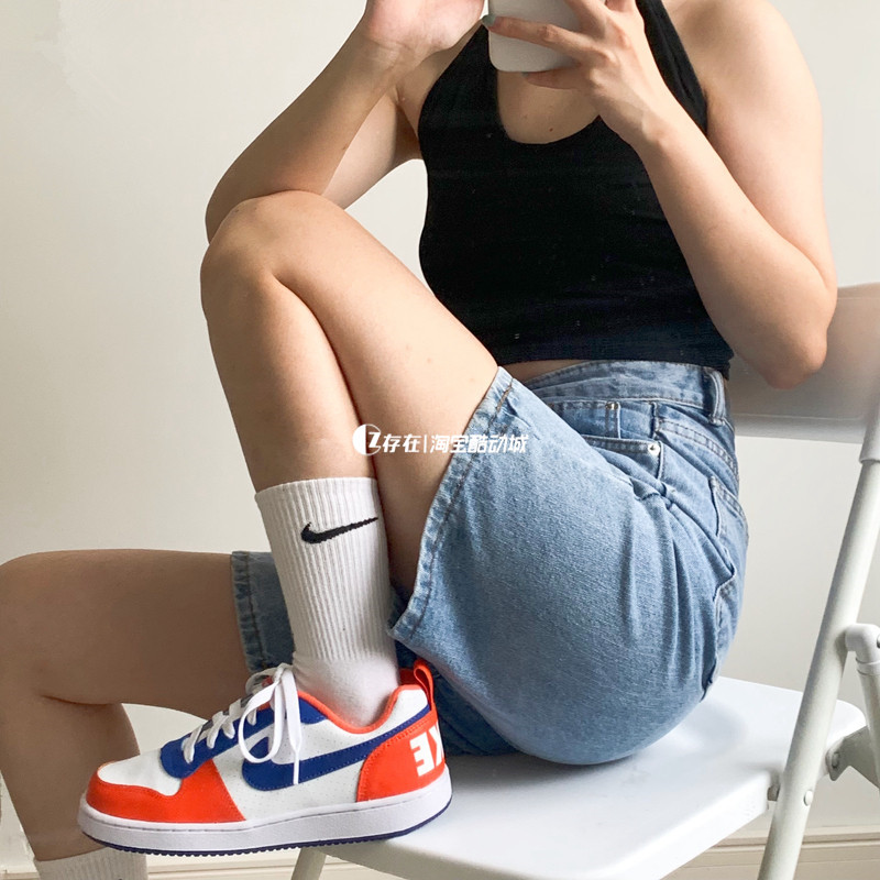 Nike CourtBorough女子低帮复古空军休闲小白鞋板鞋839985 DQ5354 - 图0