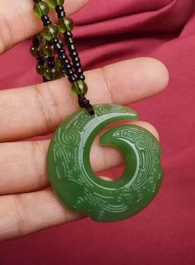 精品时来运转吊坠黑曜石项链吊坠白玉吊坠男女款首饰挂件男生饰品