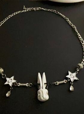 王鹤棣同款荆棘幸运星项链小众设计嘻哈star潮酷毛衣链兔年新款