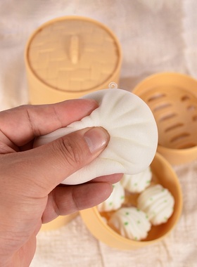 网红小人国仿真包子面包蒸笼玩具迷你仿真食物橱窗家居摆件装饰