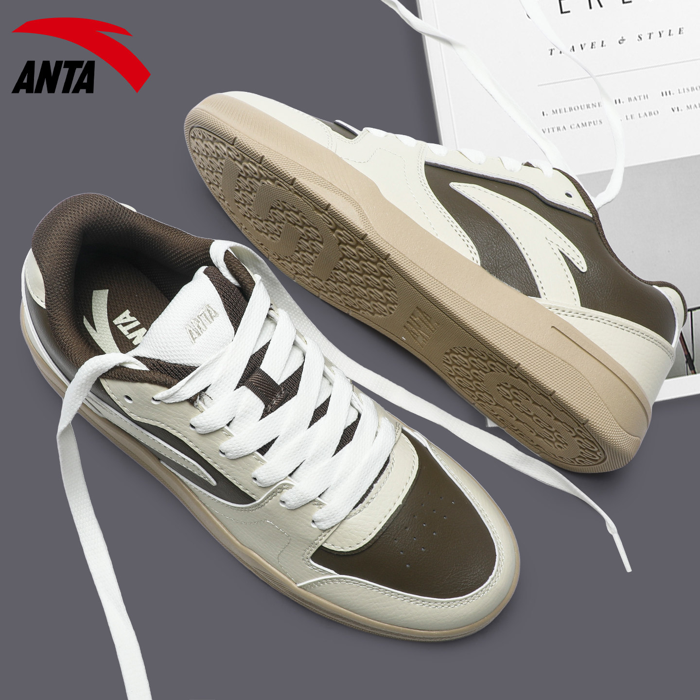 安踏路冲板鞋男鞋2025秋冬新款低帮皮面防泼水低帮官网休闲运动鞋,淘宝优惠券,粉丝福利购,淘宝优惠卷