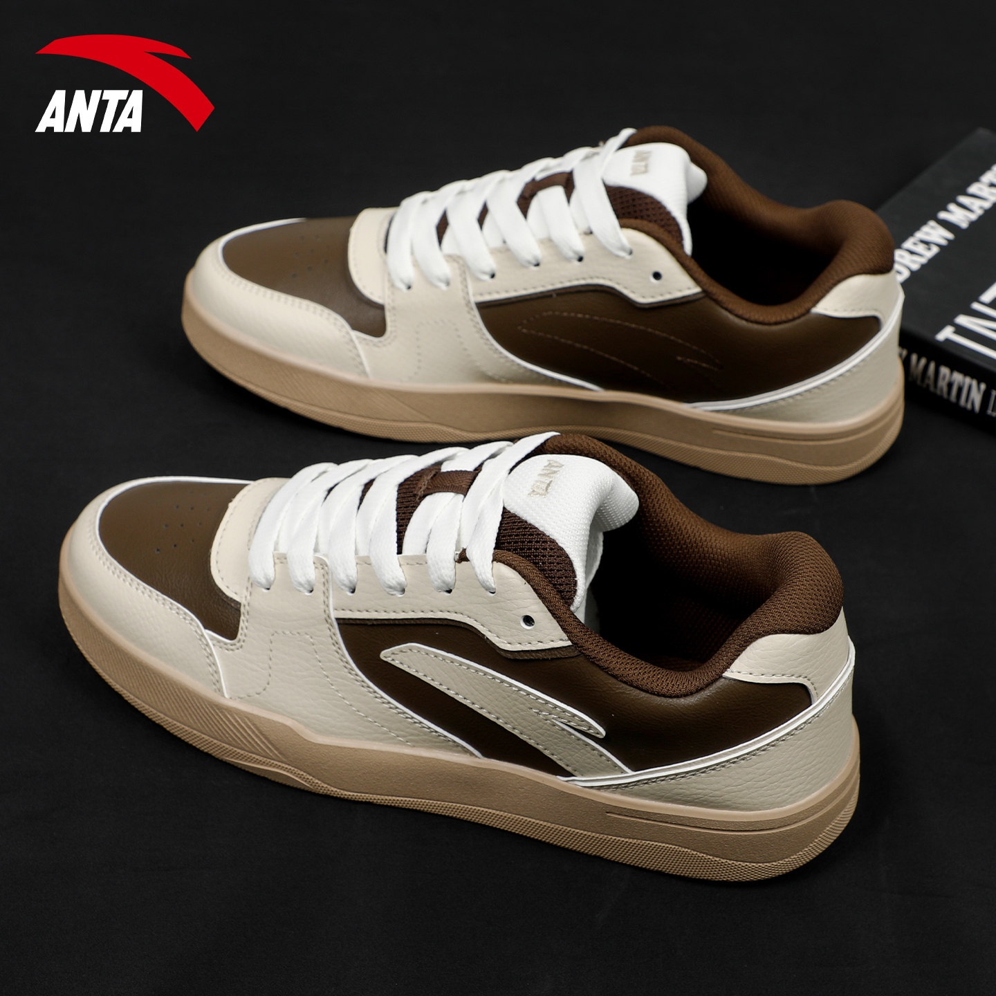 安踏路冲板鞋男鞋2025秋冬新款低帮皮面防泼水低帮官网休闲运动鞋,淘宝优惠券,粉丝福利购,淘宝优惠卷