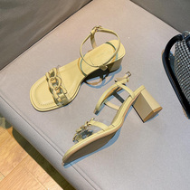 Uncle MJ Niche Lady Roman Shoes Women Summer New Fashion Word With Fairy Style High Heel Sandals For Women