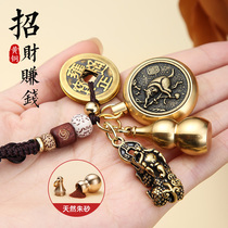 Car License Plate Key Buckle Car Mark Leopard 5 Imperii Money Gourd Raw Shaw Male Brass Pendant In Car Ornament Swing Piece