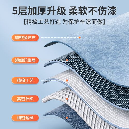 洗车毛巾专用擦车布加厚加大双面吸水无痕不留水印不掉毛高级抹布 - 图3