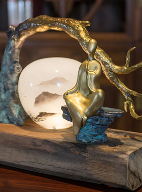 纯铜样板房会所创意软装工艺品