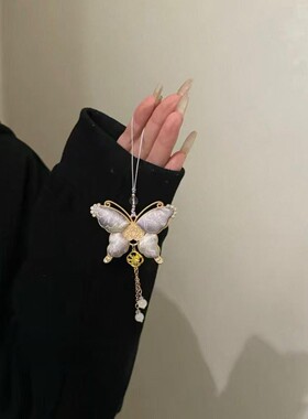 手工 宋锦挂件 蝴蝶马上有钱花钥匙扣挂件新中式流苏吊坠包包挂饰