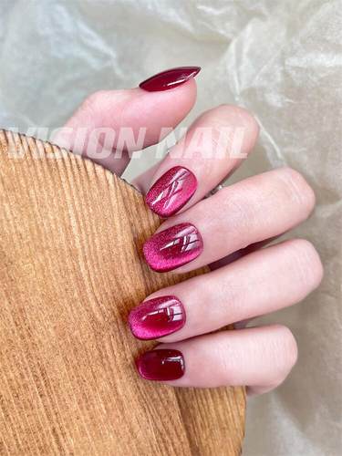 VISION NAIL墨尔本显白短款猫眼美甲贴片成品可拆卸手工穿戴甲片 - 图1