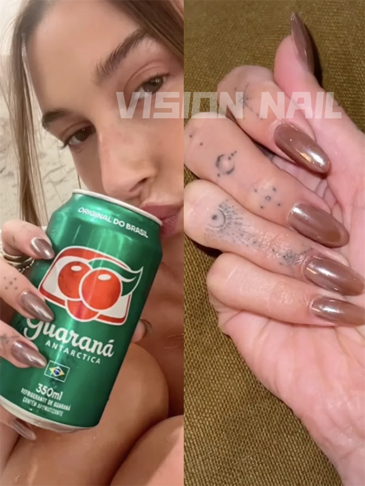 VISION NAIL海狸款2.0巧克力极光美甲贴片成品可拆卸手工穿戴甲片,淘宝优惠券,粉丝福利购,淘宝优惠卷