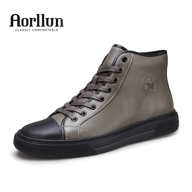 头层牛皮高帮鞋男真皮软底包头拉链男鞋平底板鞋男士高帮休闲皮鞋,淘宝优惠券,粉丝福利购,淘宝优惠卷