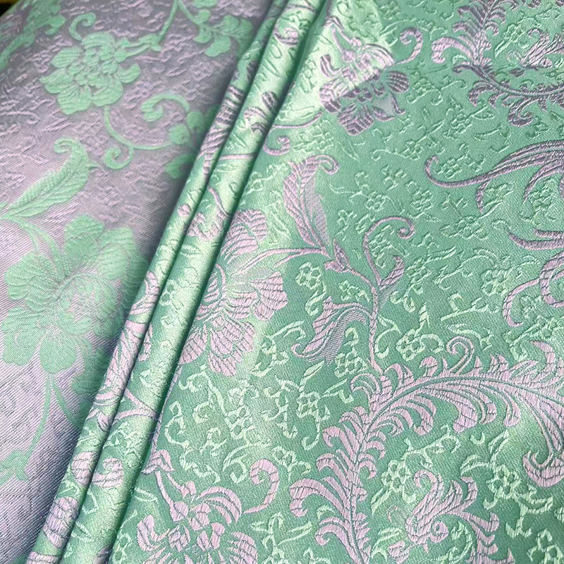 织锦缎布料丝绸古装汉服旗袍娃衣儿童拜年服装面料凤尾牡丹花包邮,淘宝优惠券,粉丝福利购,淘宝优惠卷