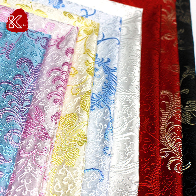 织锦缎布料丝绸古装汉服旗袍娃衣儿童拜年服装面料凤尾牡丹花包邮,淘宝优惠券,粉丝福利购,淘宝优惠卷