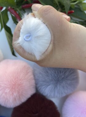 多色仿濑兔毛球 10个装DIY手工材料 毛绒球发饰包包挂饰配件