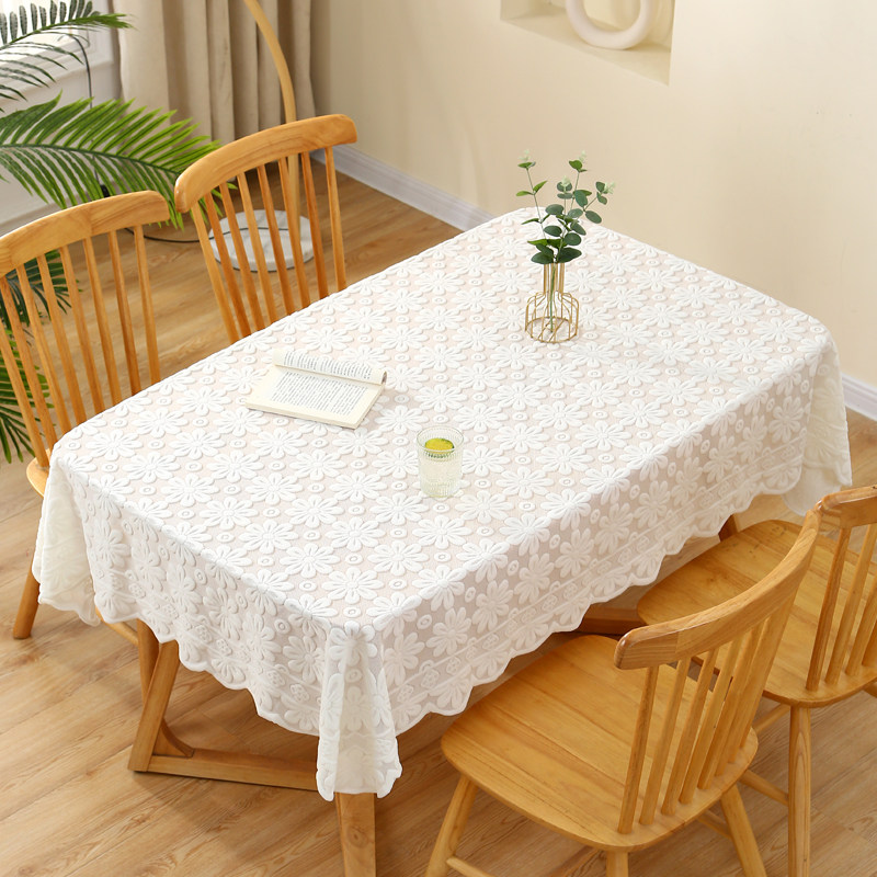 米白色蕾丝桌布ins氛围感圆桌正方形台布茶几床头柜沙发防尘盖巾,淘宝优惠券,粉丝福利购,淘宝优惠卷