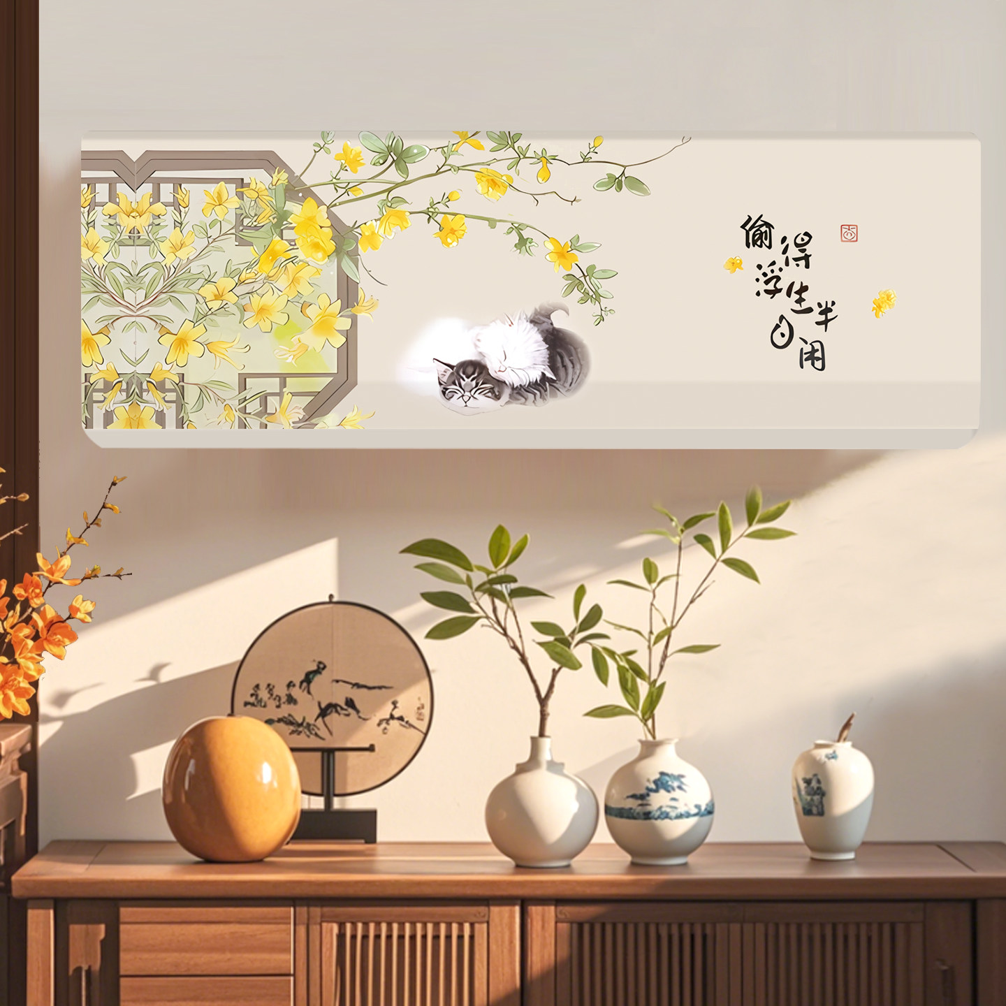 弹力全包挂式空调罩1.5匹2P通用挂机防尘罩2025年新款挂式装饰套,淘宝优惠券,粉丝福利购,淘宝优惠卷