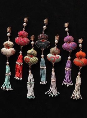 2025年新款非遗宋锦纯手工新中式葫芦挂饰吊坠旗袍马面裙双面配饰