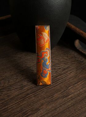 宋锦手工国风发夹旗袍搭配耳饰汉服女925银耳钉耳坠明黄边夹成品