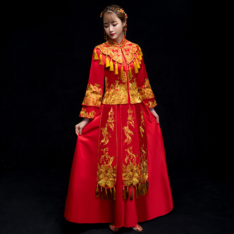 欧蓝洛丝旗舰店秀禾服新娘新款敬酒服结婚秀禾中式婚服婚纱礼服禾服女秀和服1