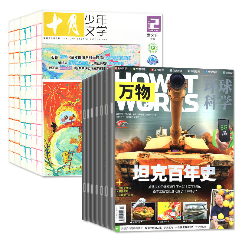 2024年1/2/3/4月新【全年24期订阅】万物+十月少年文学杂志2023年1-6/7-12月可改起订月 How it works中文青少年 ...