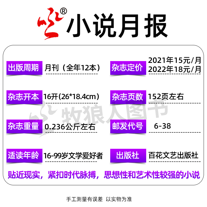 【新刊】小说月报杂志2024年6月（另有1-5月/2023年1-12月/全年/半年订阅/2022年可选）文学文摘类小说非过刊百花文艺出版社 单本 - 图2