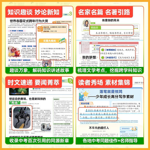 【全年/半年订阅】语文导报小学/初中/高中版必刷题学习报纸2026年春季+秋季学期大语文知识画报1-6年级中高考真题卷作文素材L杂志 - 图1