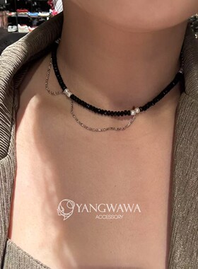 532922韩国东大门nyunyu新款蝴蝶结吊坠串珠项链