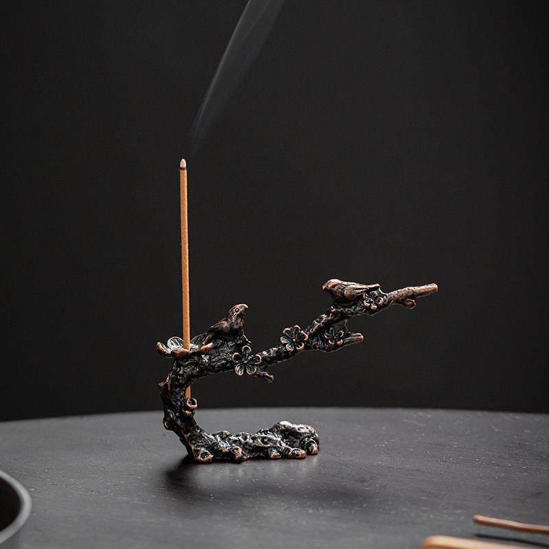 创意合金香薰炉喜上枝头线香炉倒流香炉居家室内熏香茶道禅意摆件,淘宝优惠券,粉丝福利购,淘宝优惠卷