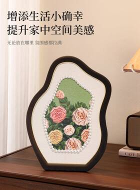 中古风电视柜桌面摆件创意装饰画法式客厅卧室挂画覆古玄关柜摆画