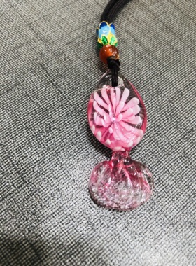 博山琉璃灯工扎瓣花原创小鱼吊坠生日礼物男女通用送同学项链情侣