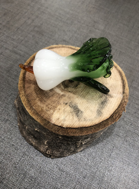 博山琉璃玉白菜茶宠伴手礼男女通用纯手工生日礼物小摆件办公桌
