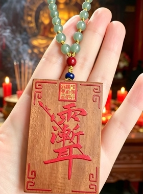 天然雷击枣木紫薇讳太极八卦吊坠挂件饰品六星七星朱砂吊坠双面精