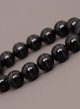 12MM17颗药师一线影子石手链补水佩戴男女都可以