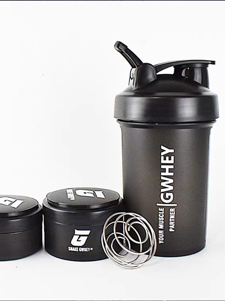 GWHEY Protein Shaker Bottle Sports Gym Mixer Cup Blender-图1