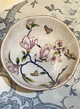 欧美饰家陶瓷配铜收纳盒美式室内