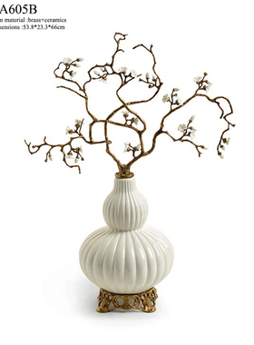 美式风白瓷客厅镜子摆件台灯