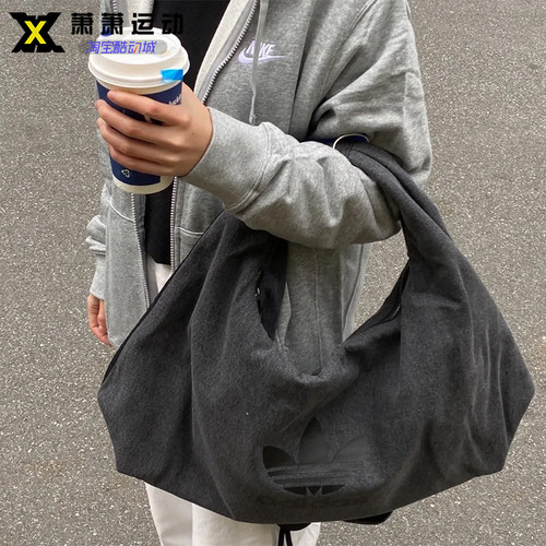 Adidas三叶草logo印花女子休闲斜跨包运动大容量手提单肩包II3395 - 图2