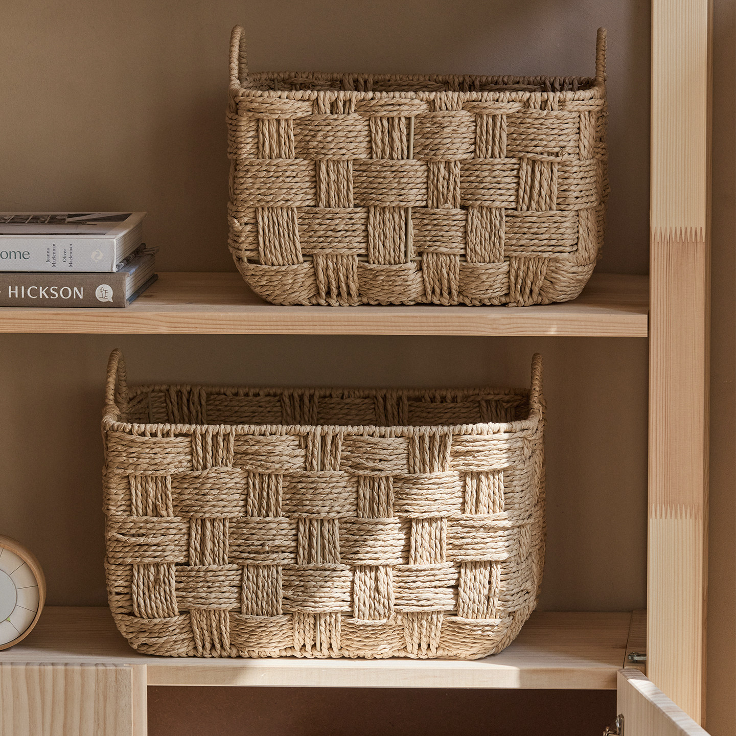 日式桌面收纳篮收纳筐厨房卫生间储物筐零食杂物藤编收纳盒收纳框