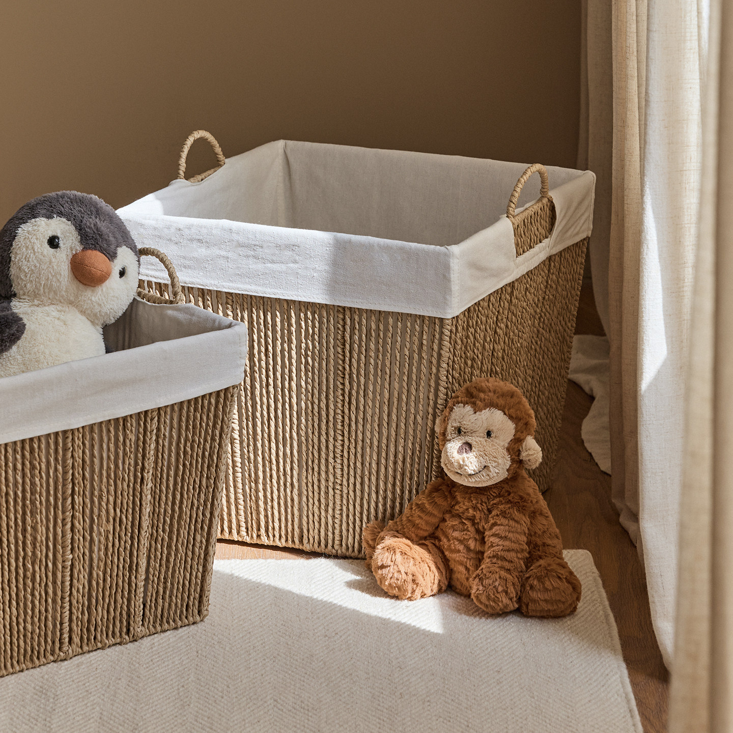 家用衣物储物筐手工藤编零食收纳筐桌面玩具箱杂物编织框脏衣服篮,淘宝优惠券,粉丝福利购,淘宝优惠卷