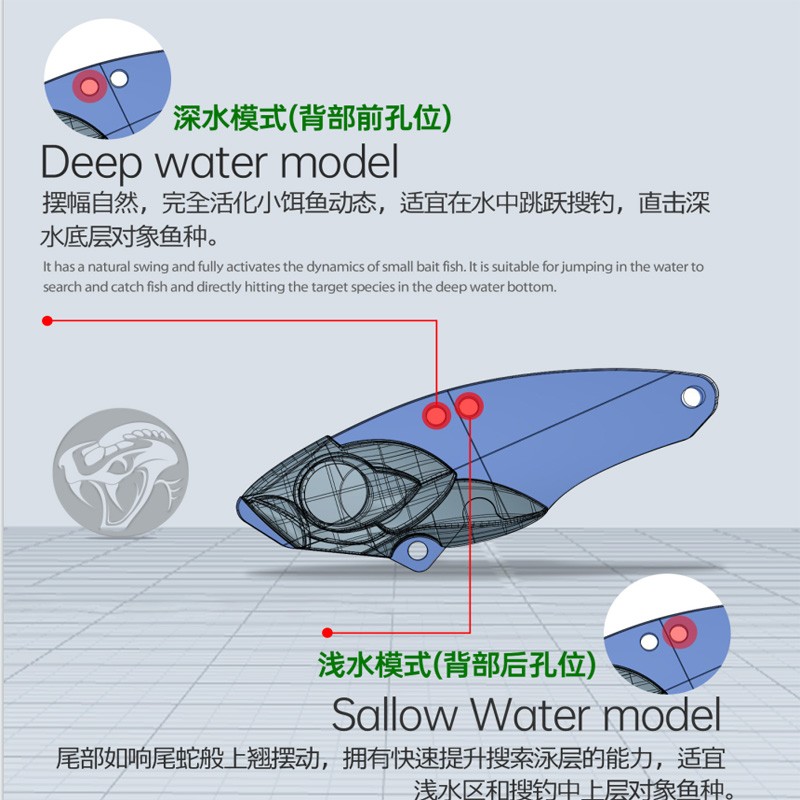 大河奔流新响尾蛇活鱼涂装实战装5只装R40R45R50小蛇X70VIB路亚饵 - 图1